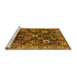 Sideview of Machine Washable Oriental Yellow Traditional Rug, wshurb1374yw