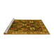 Sideview of Machine Washable Oriental Yellow Traditional Rug, wshurb1374yw