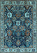 Machine Washable Oriental Light Blue Traditional Rug, wshurb1374lblu