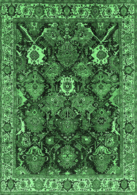 Oriental Emerald Green Traditional Rug, urb1374emgrn