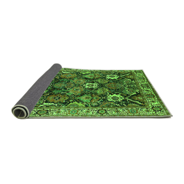 Sideview of Oriental Green Traditional Rug, urb1374grn