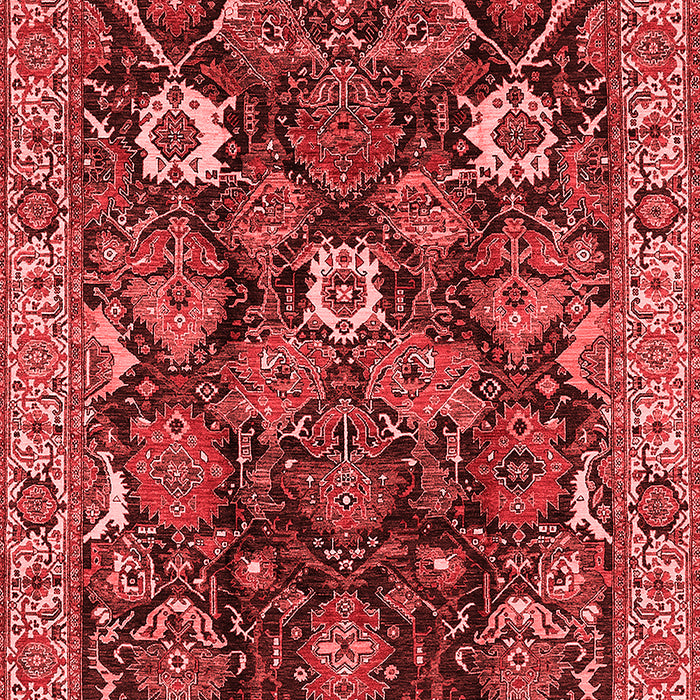 Machine Washable Oriental Red Traditional Rug, wshurb1374red