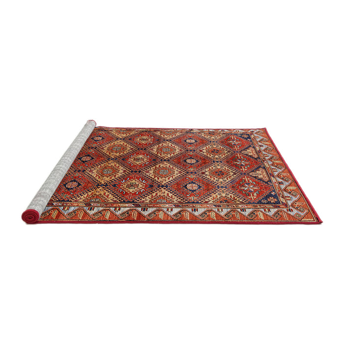 Sideview of Machine Washable Industrial Modern Tomato Red Rug, wshurb1375