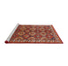 Sideview of Machine Washable Industrial Modern Tomato Red Rug, wshurb1375