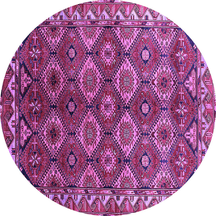 Round Oriental Purple Industrial Rug, urb1375pur