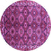 Round Oriental Purple Industrial Rug, urb1375pur