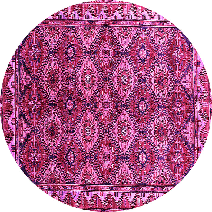 Round Oriental Pink Industrial Rug, urb1375pnk