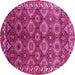 Round Oriental Pink Industrial Rug, urb1375pnk