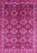 Machine Washable Oriental Pink Industrial Rug, wshurb1375pnk