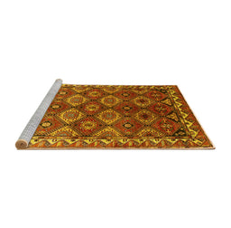 Sideview of Machine Washable Oriental Yellow Industrial Rug, wshurb1375yw