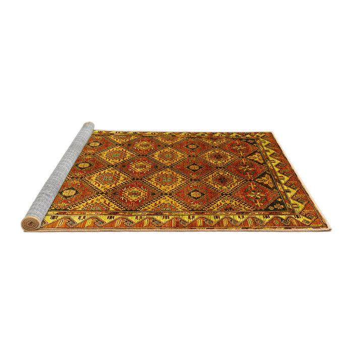 Sideview of Machine Washable Oriental Yellow Industrial Rug, wshurb1375yw