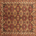 Square Machine Washable Oriental Brown Industrial Rug, wshurb1375brn