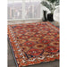 Mid-Century Modern Red Oriental Rug in Family Room, urb1375