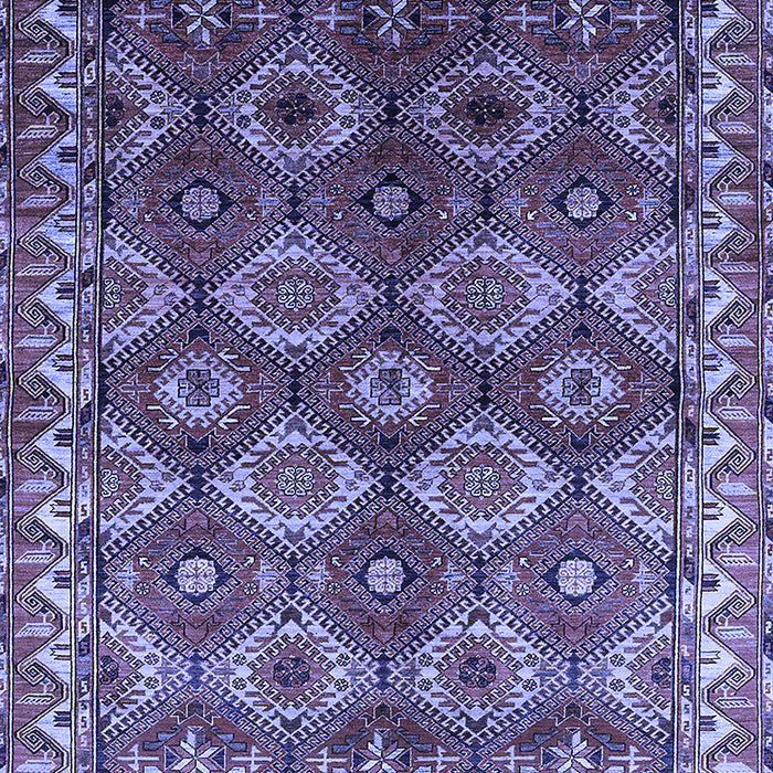 Machine Washable Oriental Blue Industrial Rug, wshurb1375blu