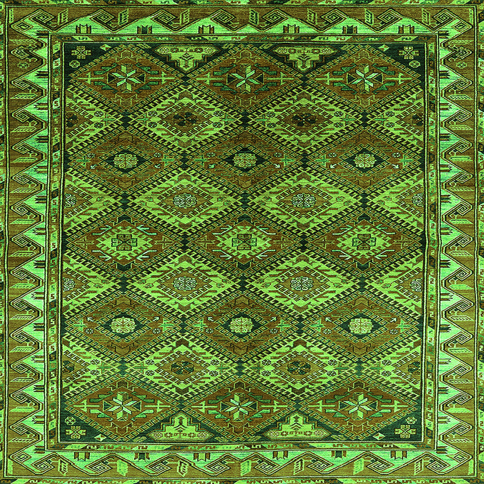 Square Oriental Green Industrial Rug, urb1375grn