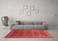 Machine Washable Oriental Red Industrial Rug, wshurb1375red