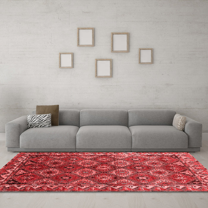 Industrial Red Washable Rugs