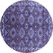 Round Oriental Blue Industrial Rug, urb1375blu