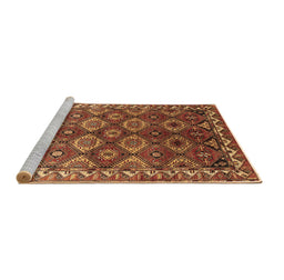 Sideview of Machine Washable Oriental Brown Industrial Rug, wshurb1375brn