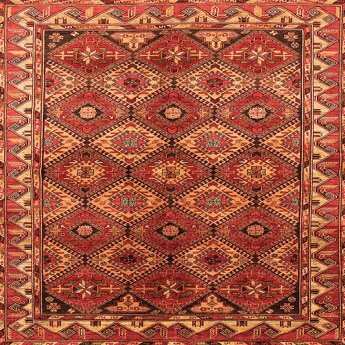 Square Oriental Orange Industrial Rug, urb1375org