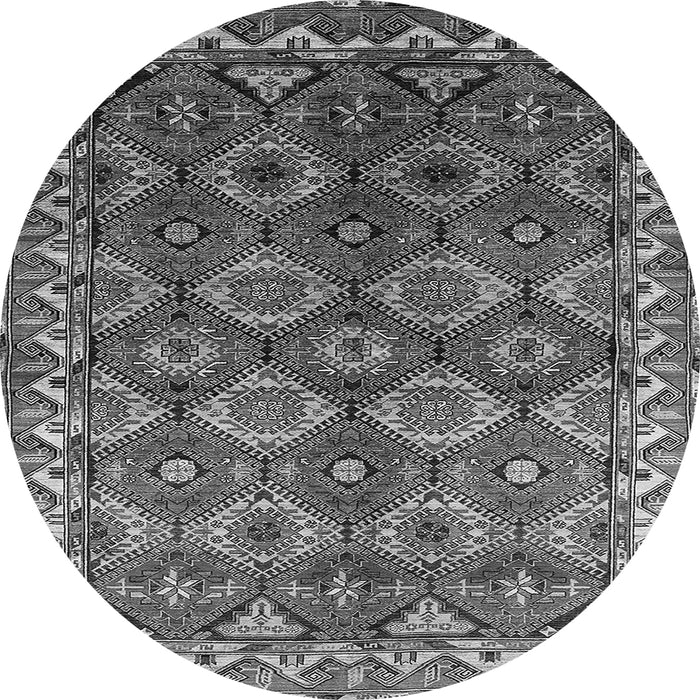 Round Machine Washable Oriental Gray Industrial Rug, wshurb1375gry