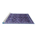 Sideview of Machine Washable Oriental Blue Industrial Rug, wshurb1375blu