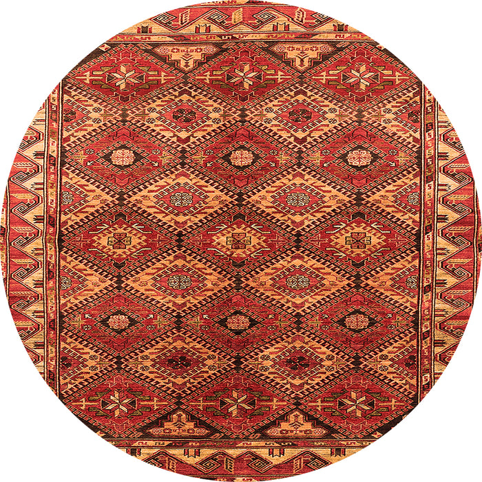 Round Oriental Orange Industrial Rug, urb1375org