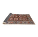 Sideview of Mid-Century Modern Camel Brown Oriental Rug, urb1376