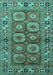 Machine Washable Oriental Turquoise Industrial Area Rugs, wshurb1376turq