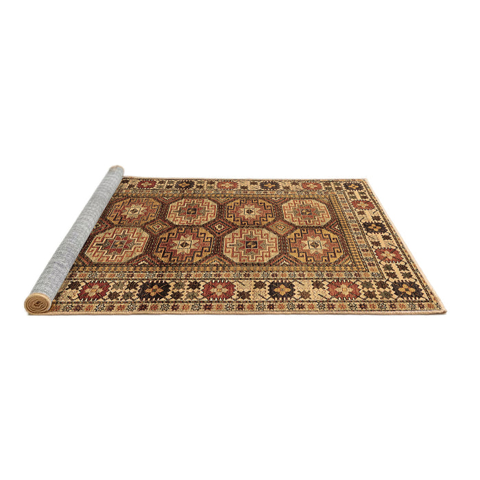 Sideview of Machine Washable Oriental Brown Industrial Rug, wshurb1376brn