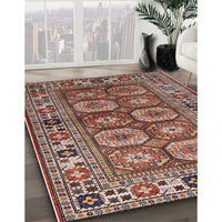 Mid-Century Modern Camel Brown Oriental Rug, urb1376