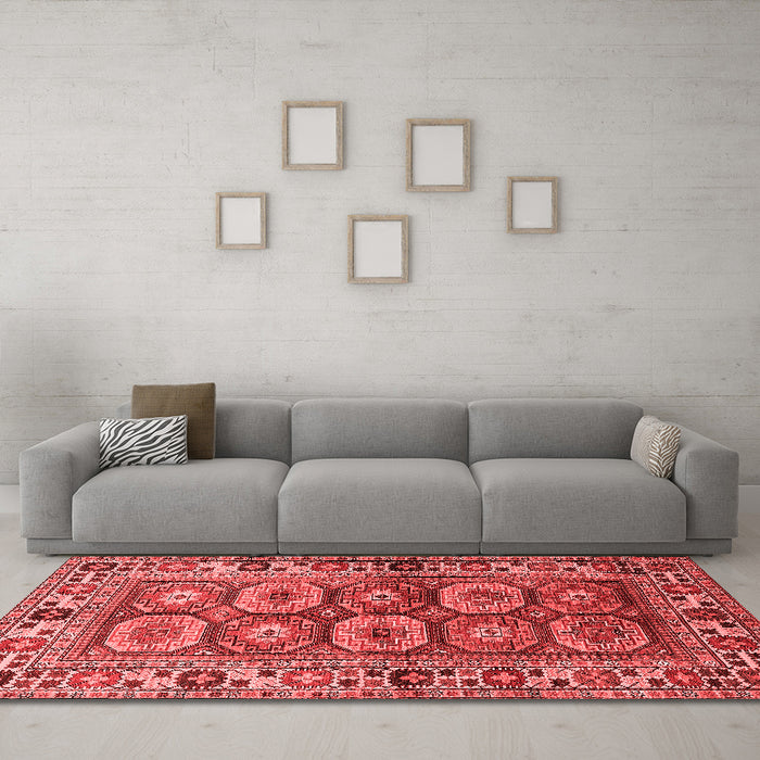 Industrial Red Washable Rugs