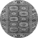 Round Oriental Gray Industrial Rug, urb1376gry