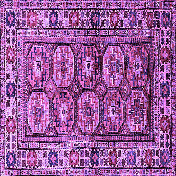 Square Machine Washable Oriental Purple Industrial Area Rugs, wshurb1376pur