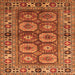 Square Machine Washable Oriental Orange Industrial Area Rugs, wshurb1376org