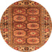 Round Oriental Orange Industrial Rug, urb1376org