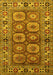 Machine Washable Oriental Yellow Industrial Rug, wshurb1376yw