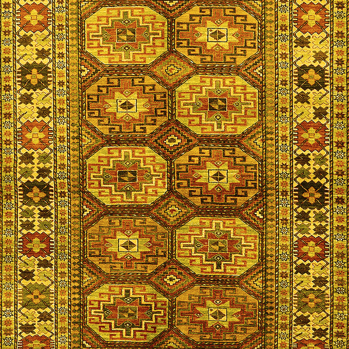 Machine Washable Oriental Yellow Industrial Rug, wshurb1376yw