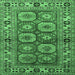 Square Machine Washable Oriental Emerald Green Industrial Area Rugs, wshurb1376emgrn