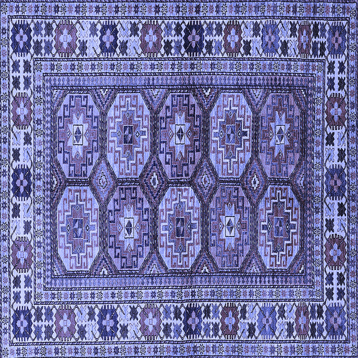 Square Oriental Blue Industrial Rug, urb1376blu