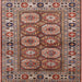 Square Mid-Century Modern Camel Brown Oriental Rug, urb1376