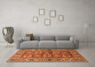 Machine Washable Oriental Orange Industrial Area Rugs in a Living Room, wshurb1376org