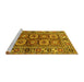 Sideview of Machine Washable Oriental Yellow Industrial Rug, wshurb1376yw