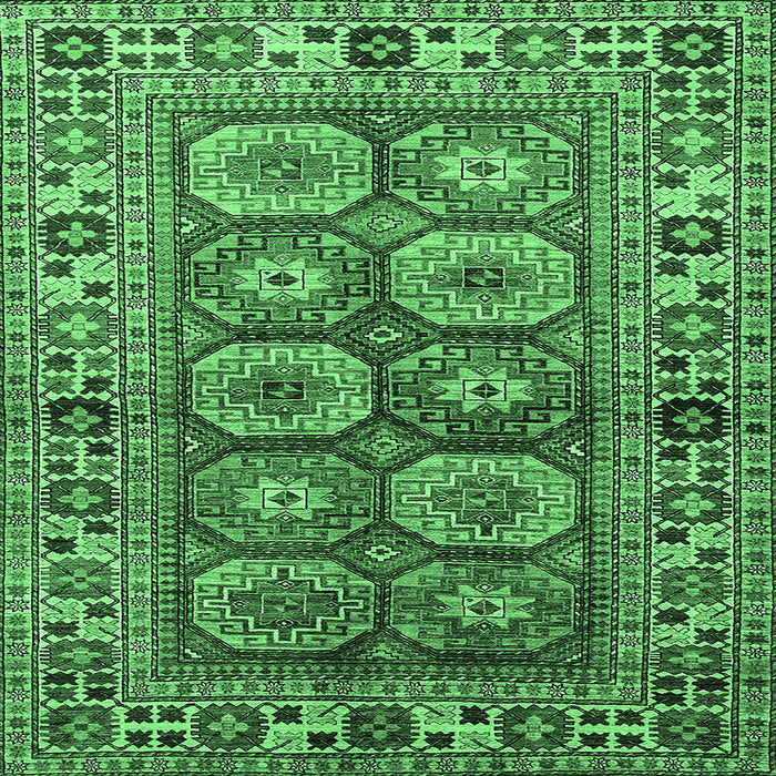 Square Oriental Emerald Green Industrial Rug, urb1376emgrn