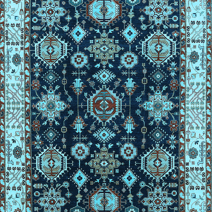 Machine Washable Oriental Light Blue Industrial Rug, wshurb1377lblu