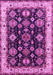 Machine Washable Oriental Pink Industrial Rug, wshurb1377pnk