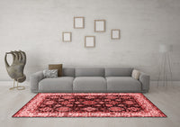 Machine Washable Oriental Red Industrial Rug, wshurb1377red