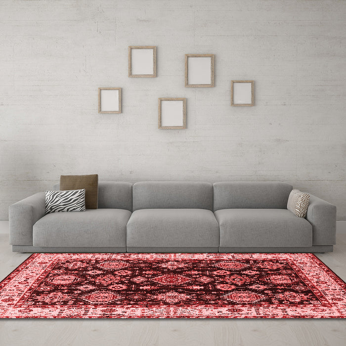 Industrial Red Washable Rugs
