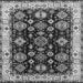 Square Machine Washable Oriental Gray Industrial Rug, wshurb1377gry