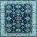 Square Oriental Light Blue Industrial Rug, urb1377lblu